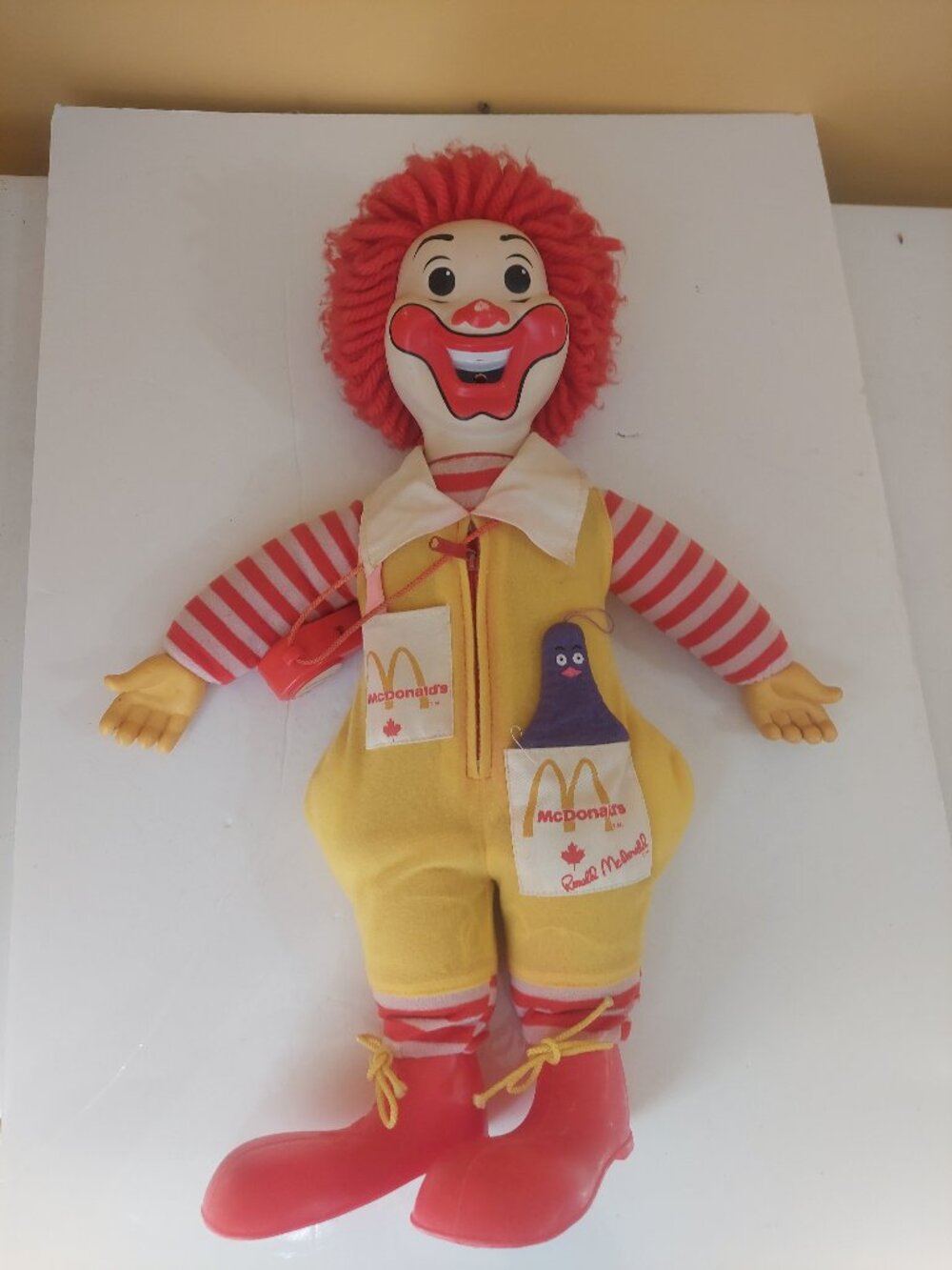McDonald's Vintage 1978 Ronald McDonald Clown Plush Toy Doll Made in Canada